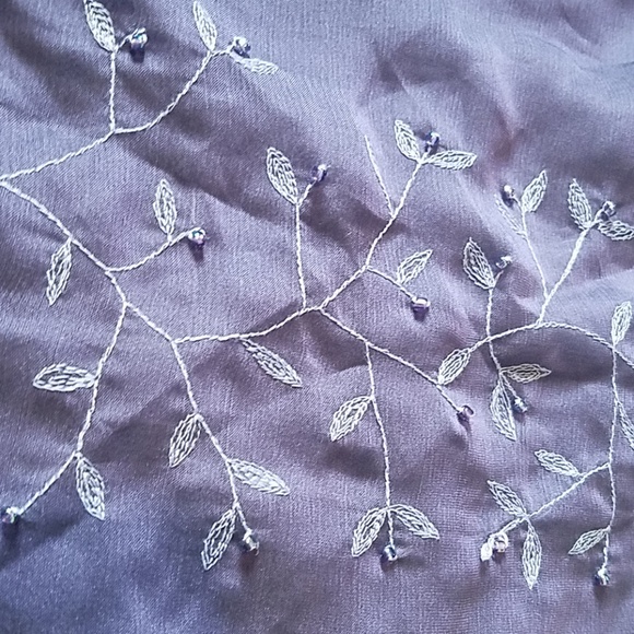 Beaded Iridescent Blue/Purple Skirt w/ Embroidery - Picture 2 of 5